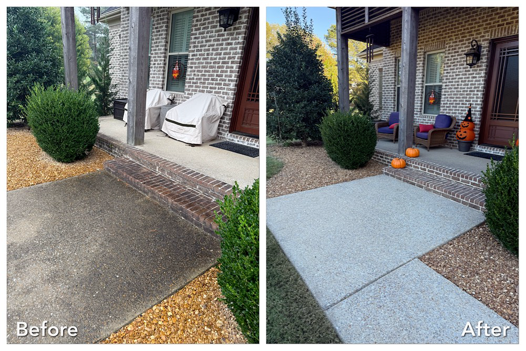 Renewed Driveway and Brick Patio in Oxford MS - Woodson Ridge subdivision 